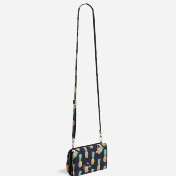 Vera Bradley RFID Wallet Crossbody Toucan Party Pineapple Print - Picture 2 of 7